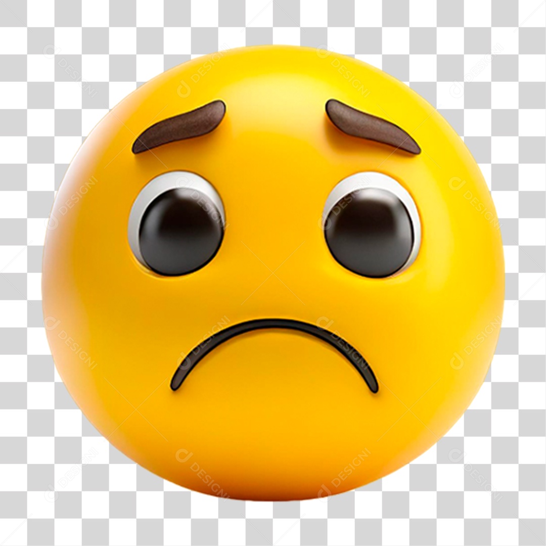Emoji 3D Triste PNG Transparente