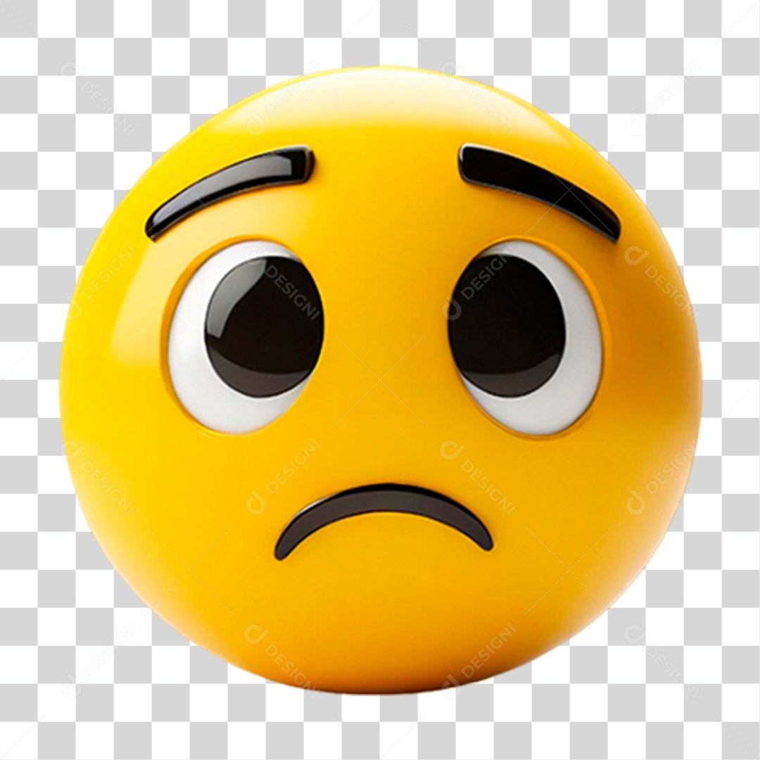 Emoji 3D Triste PNG Transparente