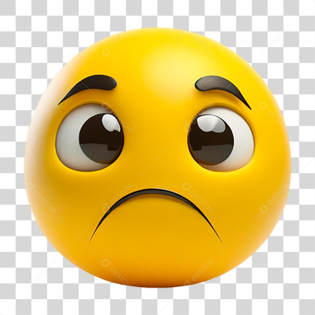 Emoji 3D Triste PNG Transparente