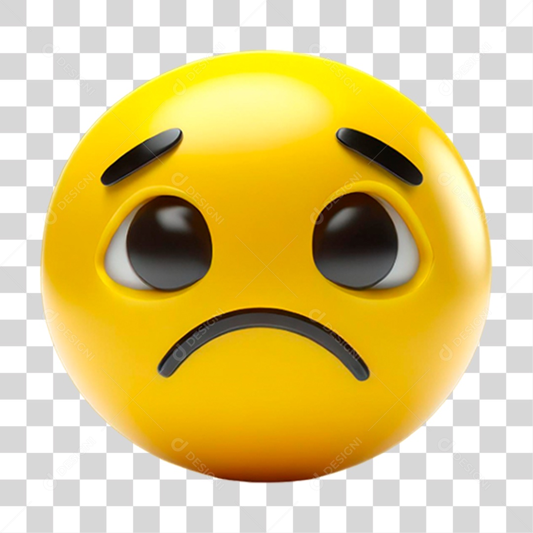 Emoji 3D Triste PNG Transparente