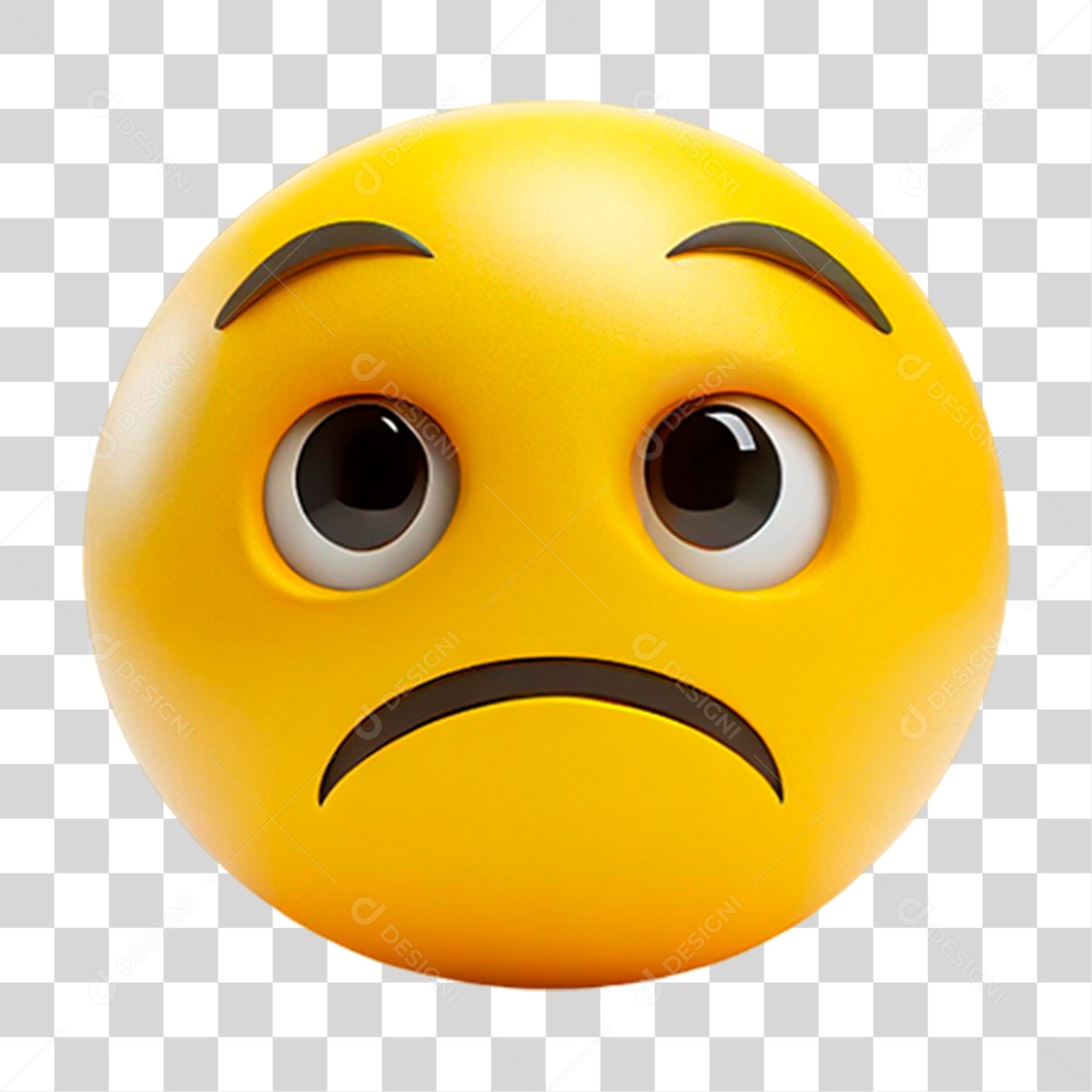 Emoji 3D Triste PNG Transparente