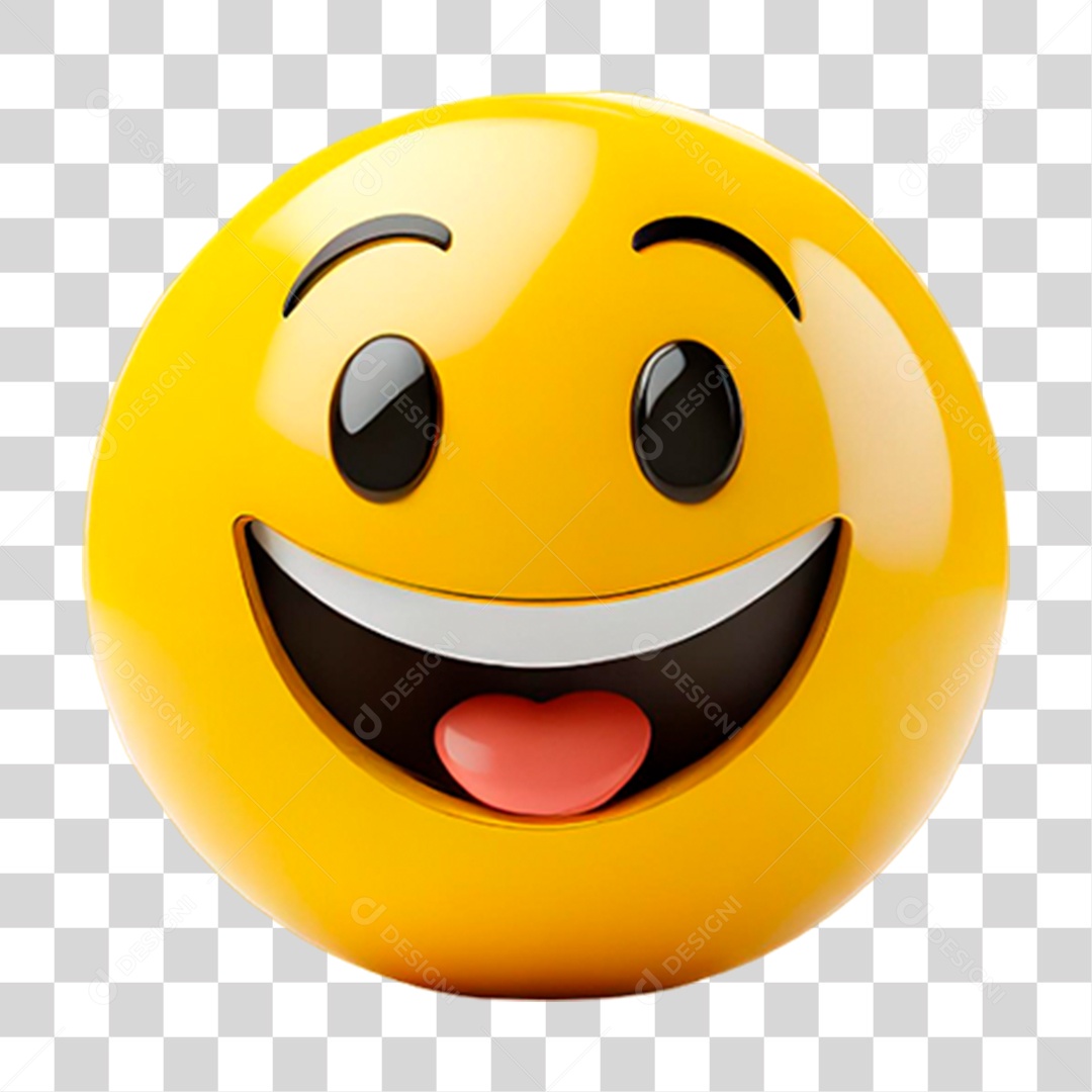 Emoji 3D Sorridente PNG Transparente