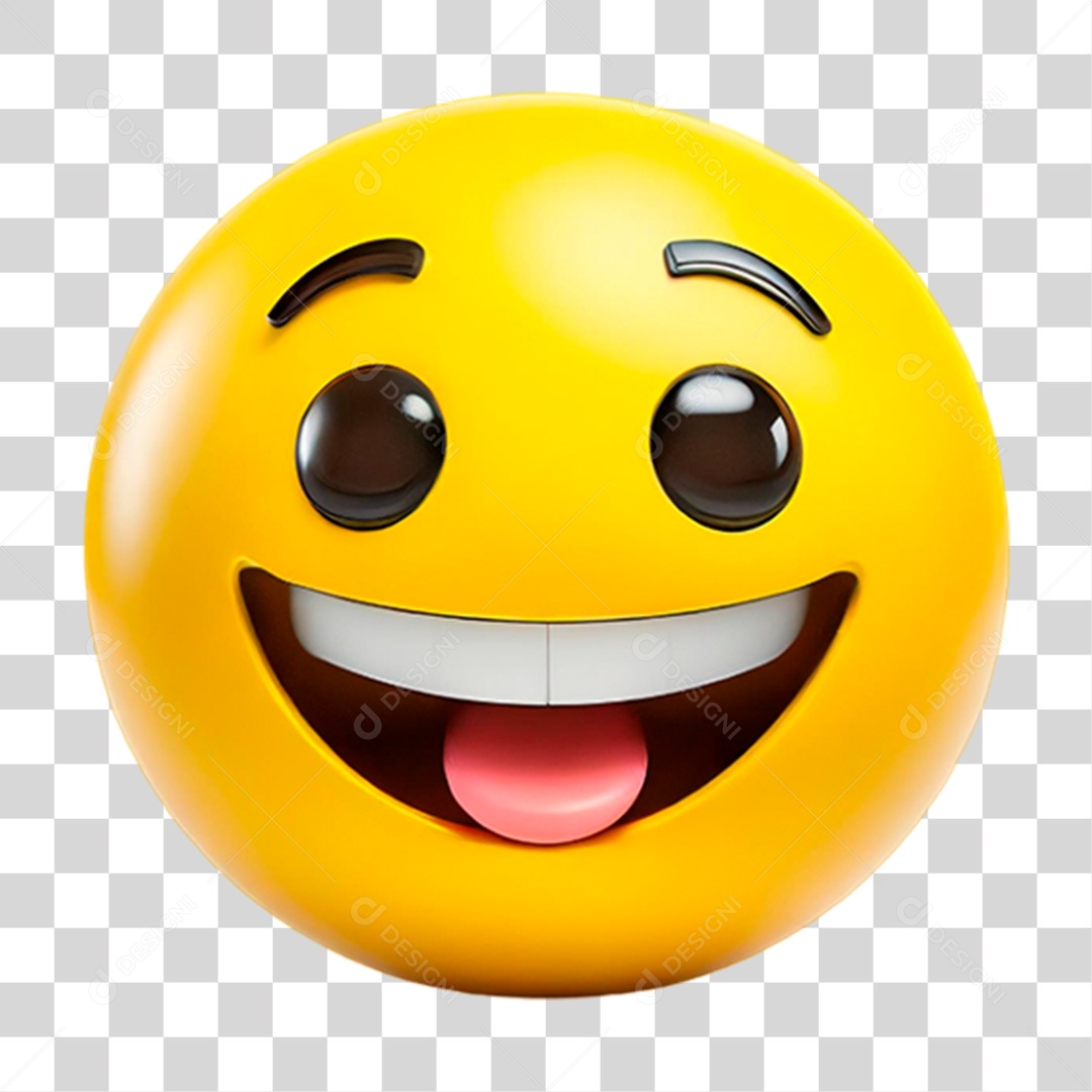 Emoji 3D Sorridente PNG Transparente