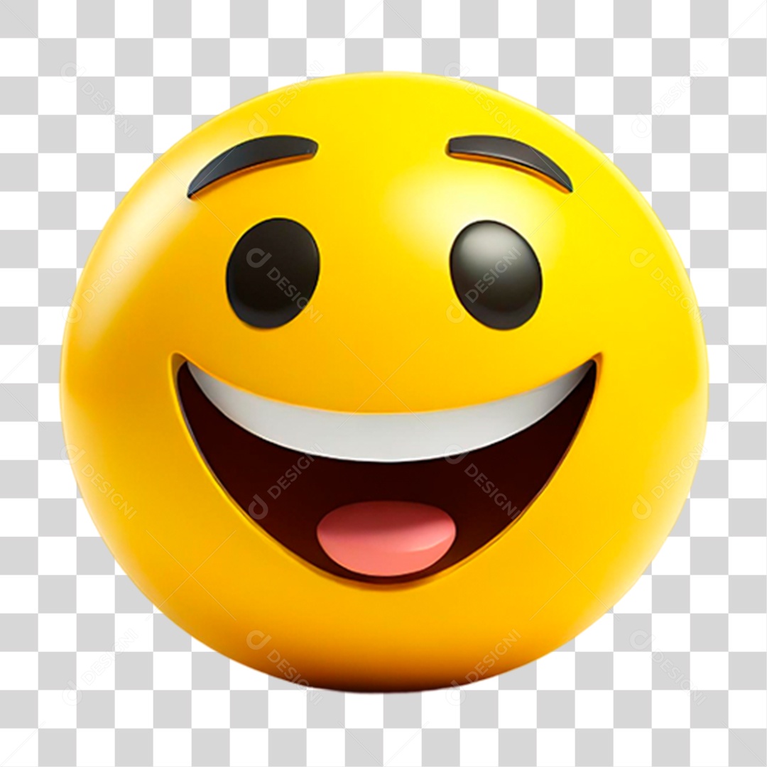 Emoji 3D Sorridente PNG Transparente