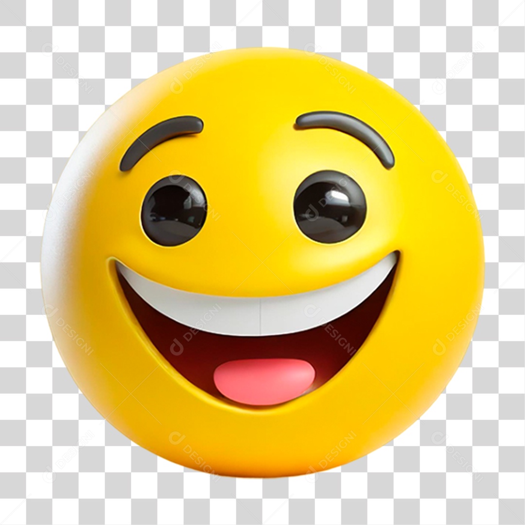 Emoji 3D Sorridente PNG Transparente