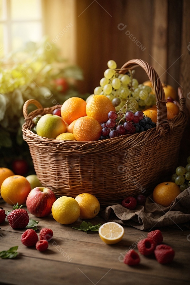 Alimentos saudáveis ​​sendo cozidos no fundo da cozinha cores vibrantes e brilhantes IA generativa