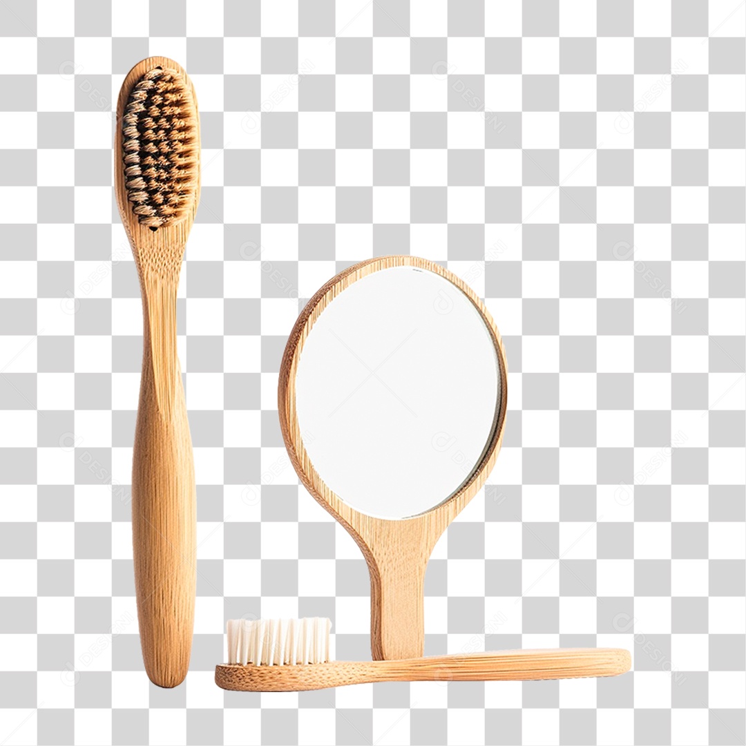 Escova de Madeira PNG Transparente