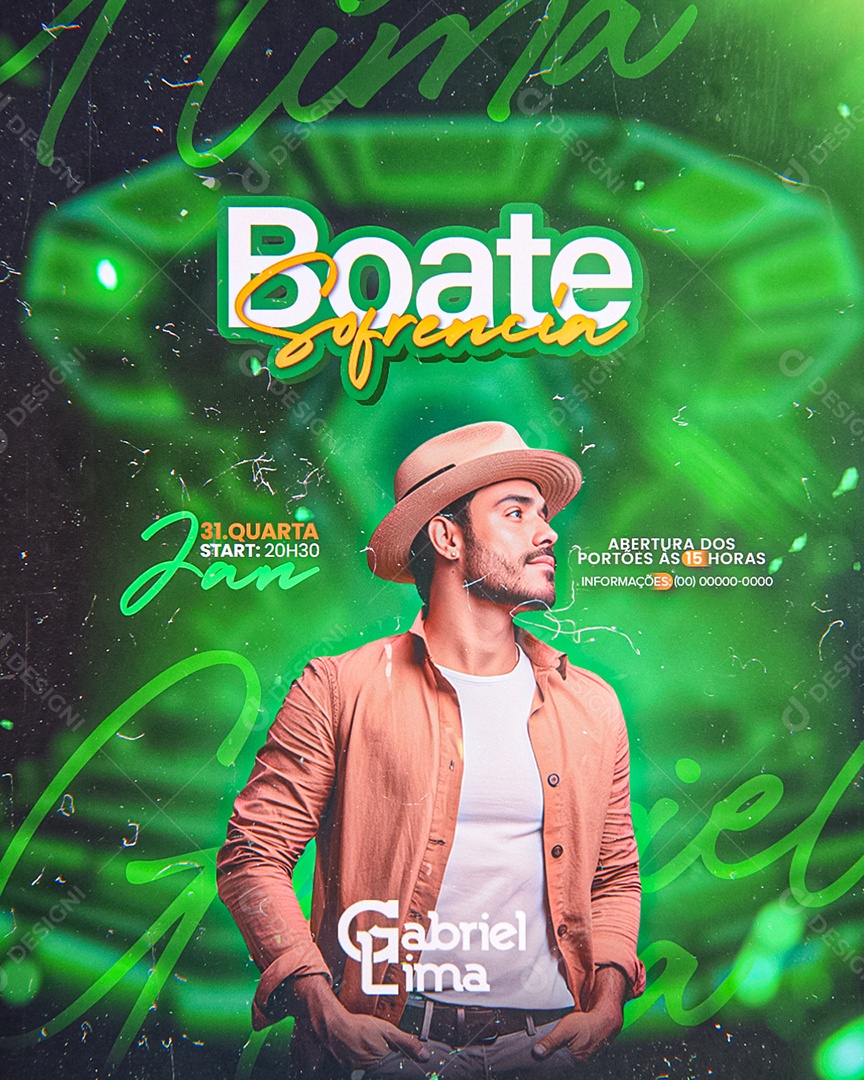 Flyer Boate Sofrência Gabriel Lima Social Media PSD Editável