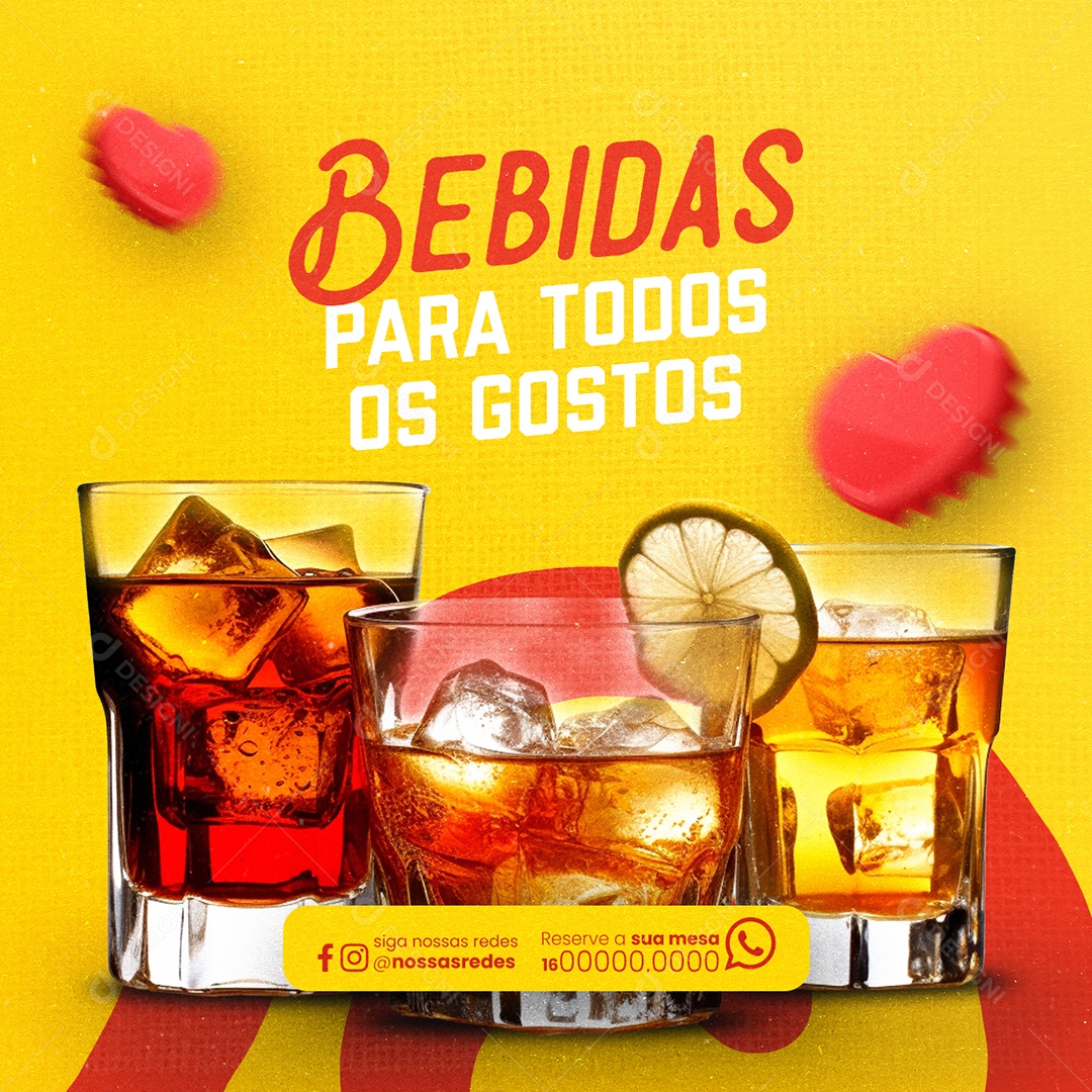 Barzinho Bebidas para Todos os Gostos Whisky Social Media PSD Editável