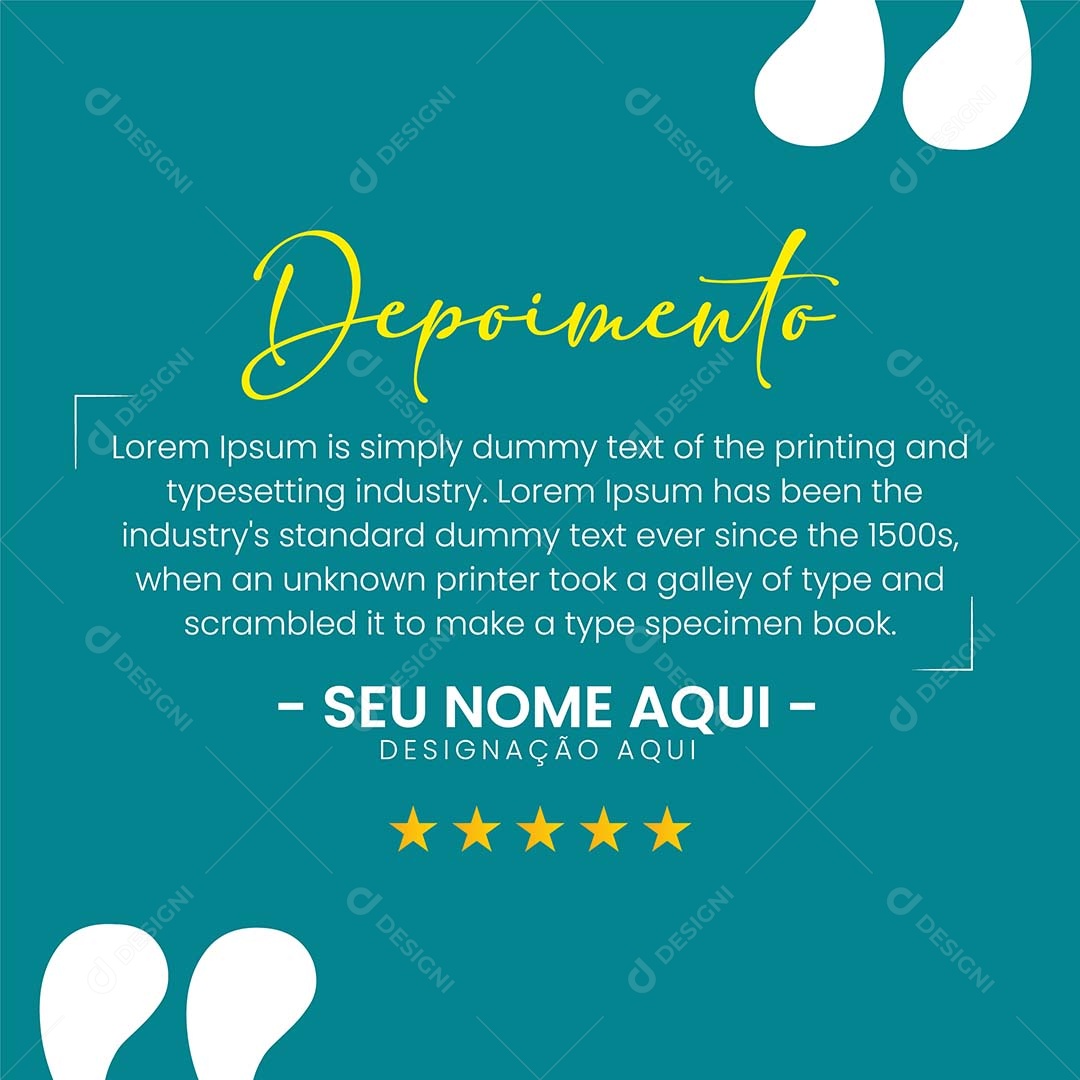 Modelo de Depoimento Vetor EPS Editável