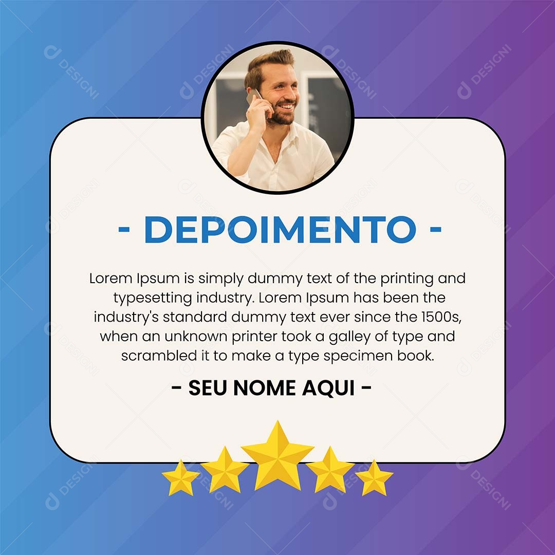 Modelo de Depoimento Vetor EPS Editável