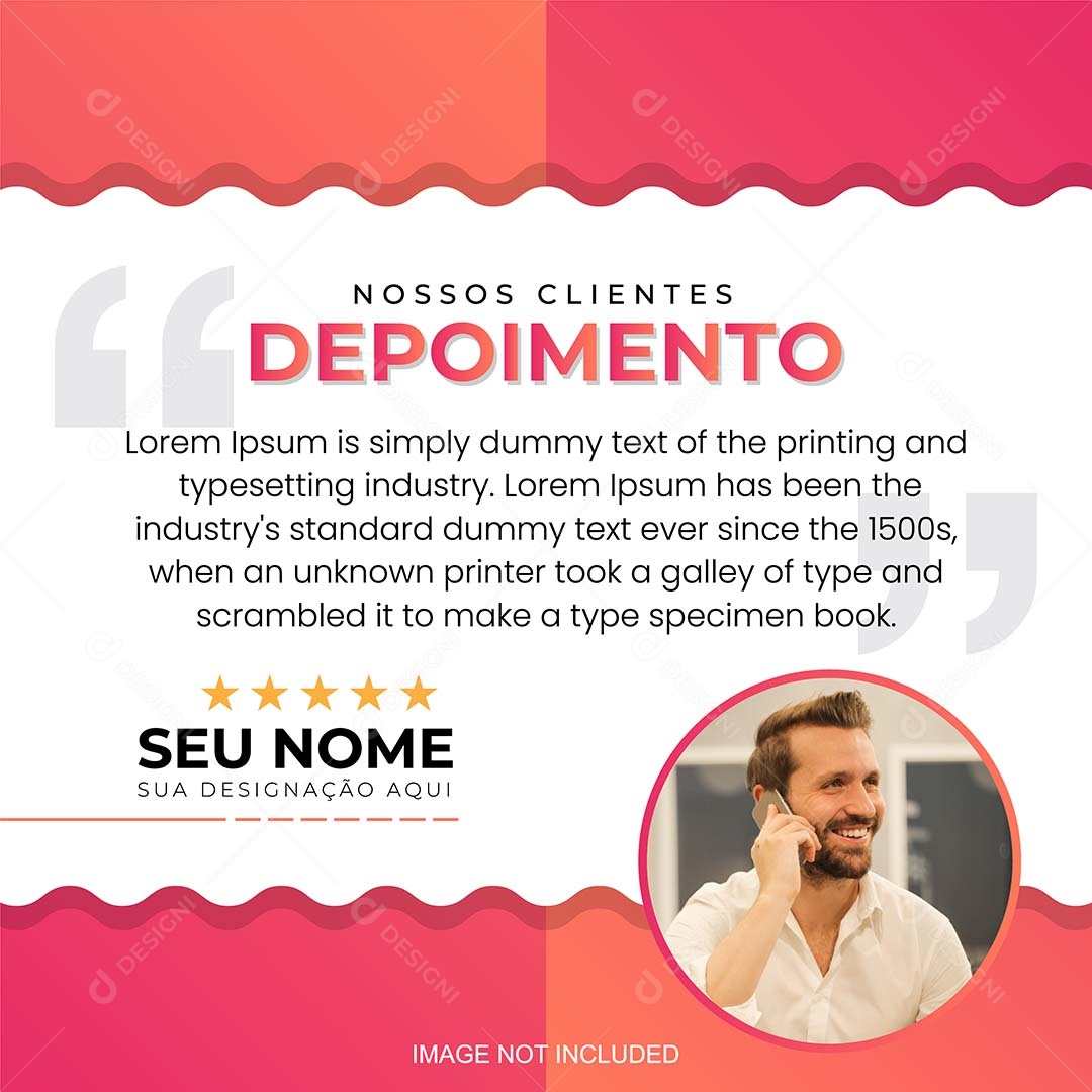 Modelo de Depoimento Vetor EPS Editável