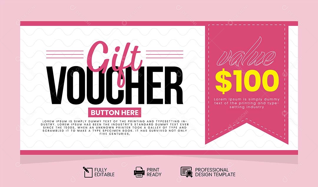 Modelo de Vale Presente Vetor EPS Editável