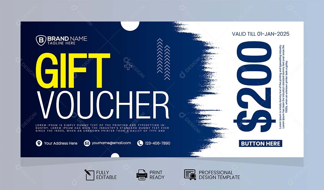 Modelo de Vale Presente Vetor EPS Editável