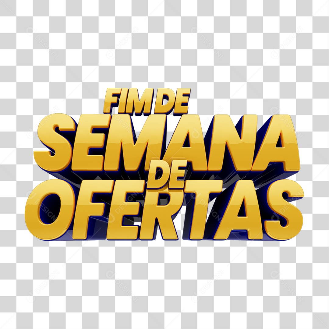 Texto 3D Fim de Semana de Ofertas PNG Transparente