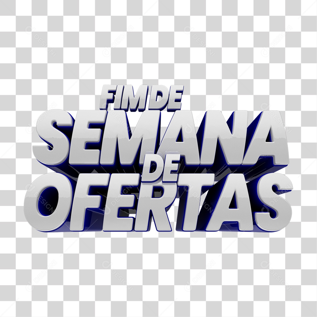 Texto 3D Fim de Semana de Ofertas PNG Transparente