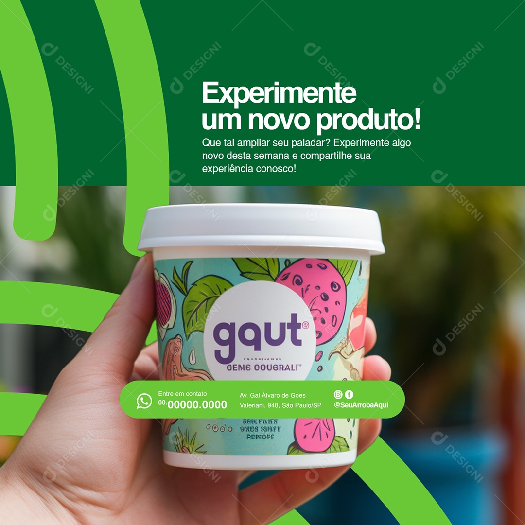 Laticínio Experimente um novo produto Social Media PSD Editável