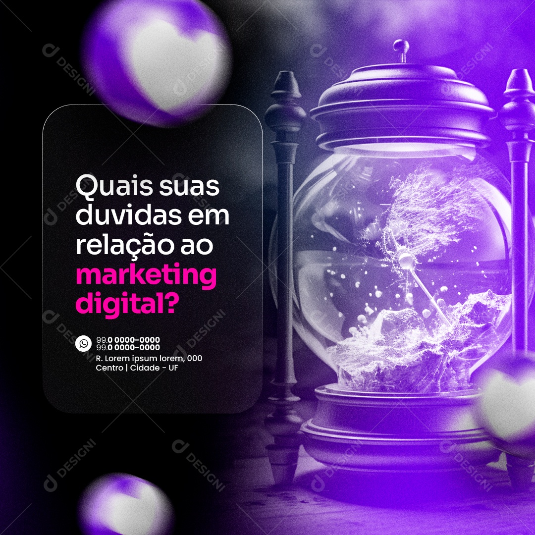 Marketing Digital Quais suas duvidas em relação Social Media PSD Editável