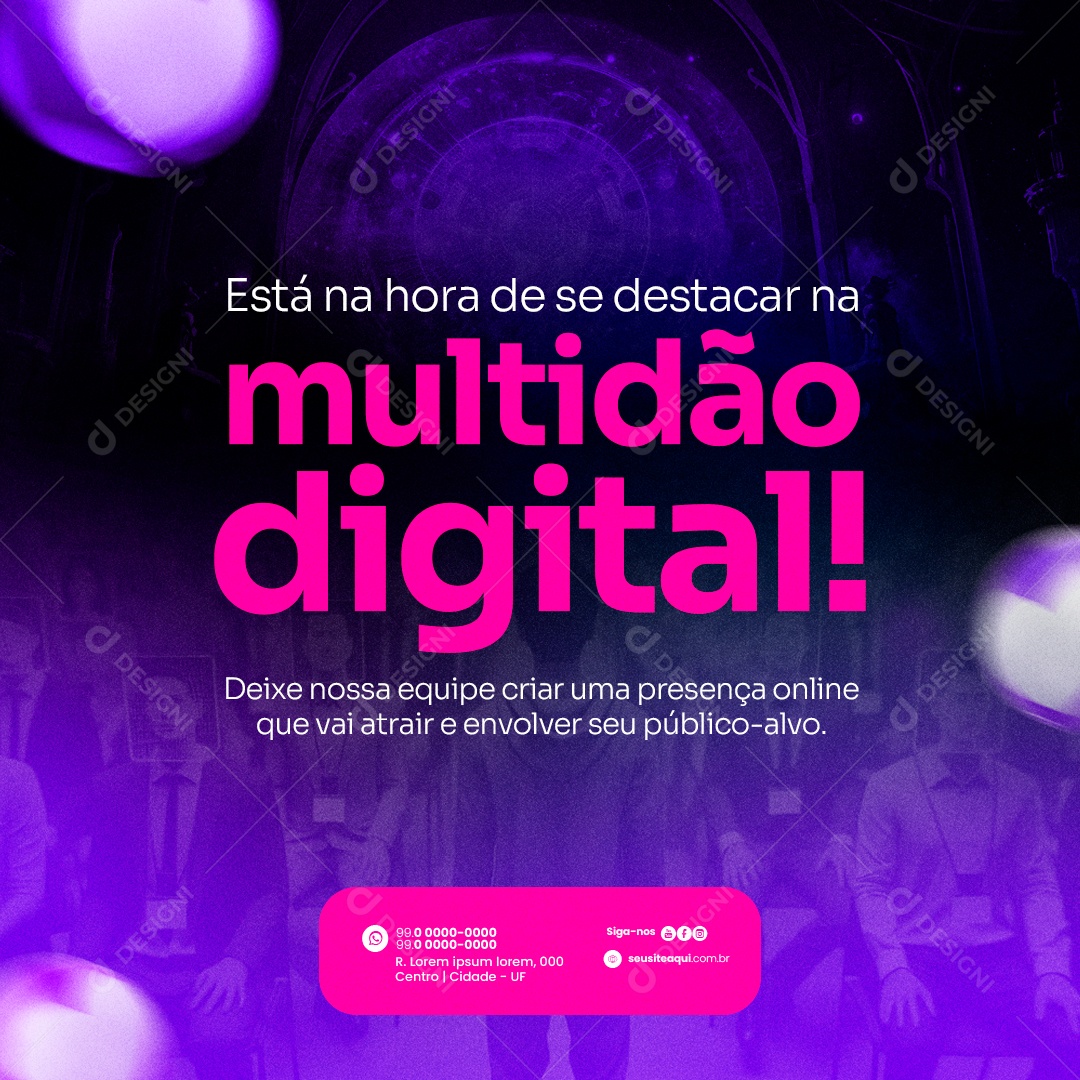 Marketing Digital Está na hora de se destacar Social Media PSD Editável