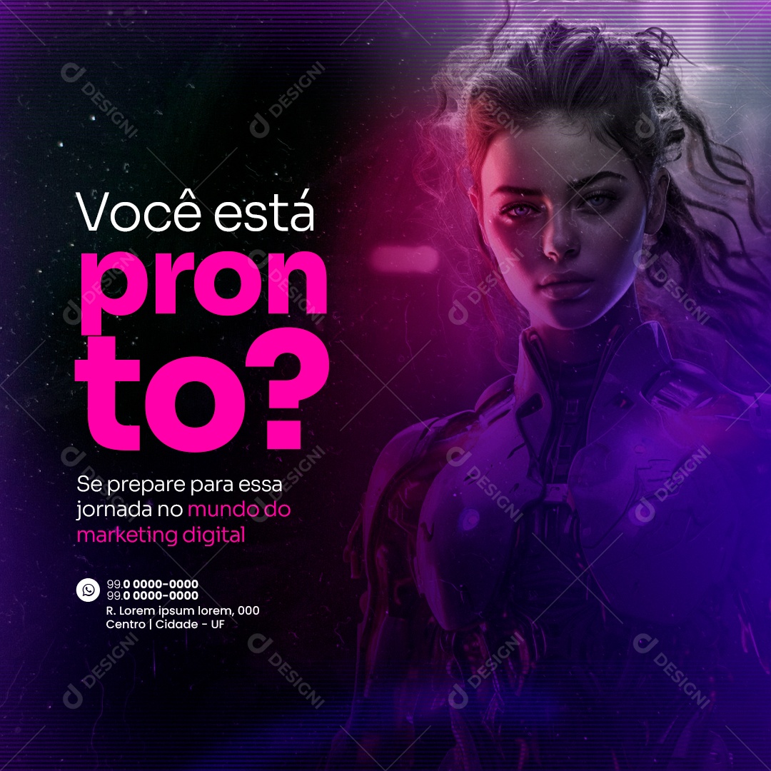 Marketing Digital Você está pronto Social Media PSD Editável
