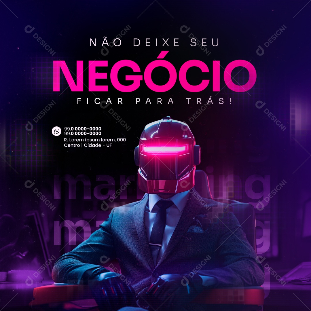 Marketing Digital Não Deixe seu Negócio Social Media PSD Editável