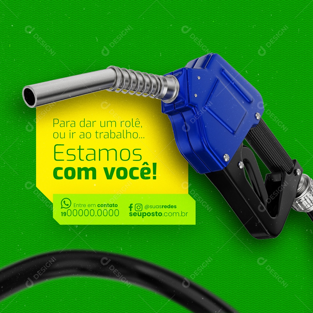 Posto de Gasolina Estamos com você Social Media PSD Editável