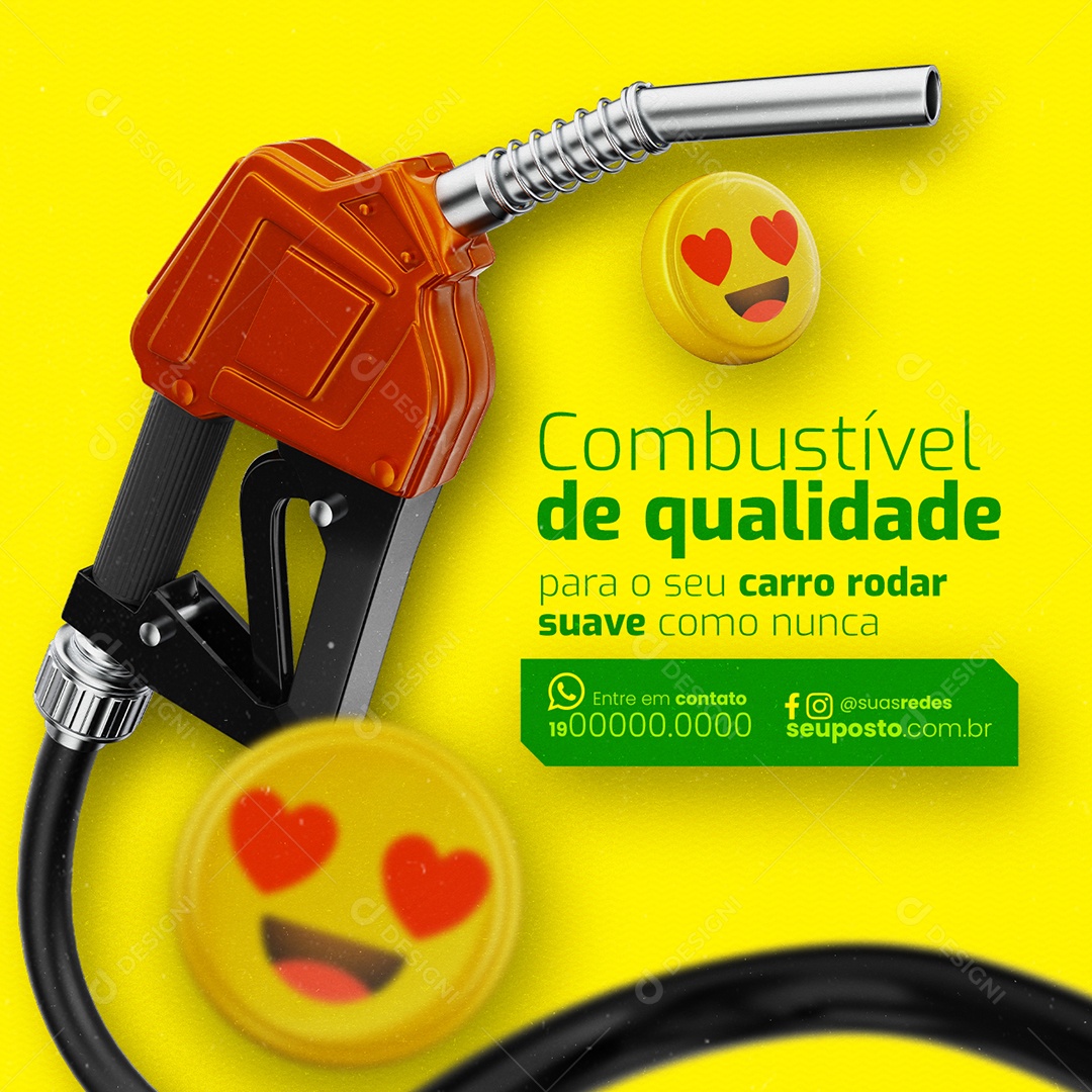 Posto de Gasolina Combustível de qualidade Social Media PSD Editável