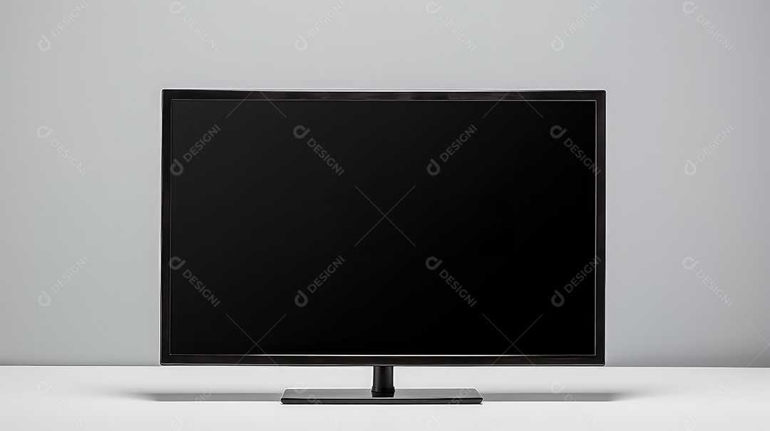 Maquete de tela de LED em branco sobre fundo de parede de mesa