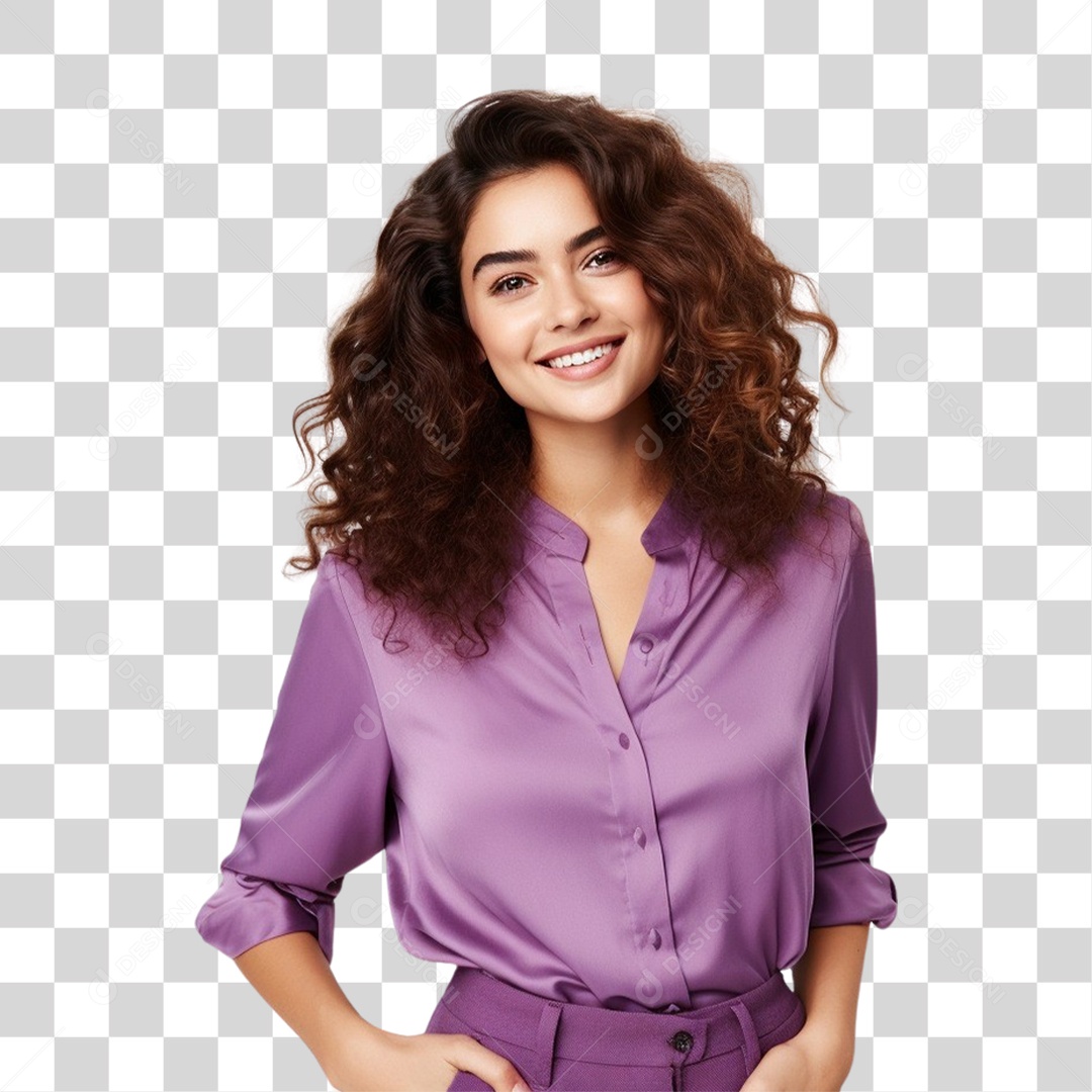 Mulher Feliz Comemorando o Dia Internacional da Mulher PNG Transparente