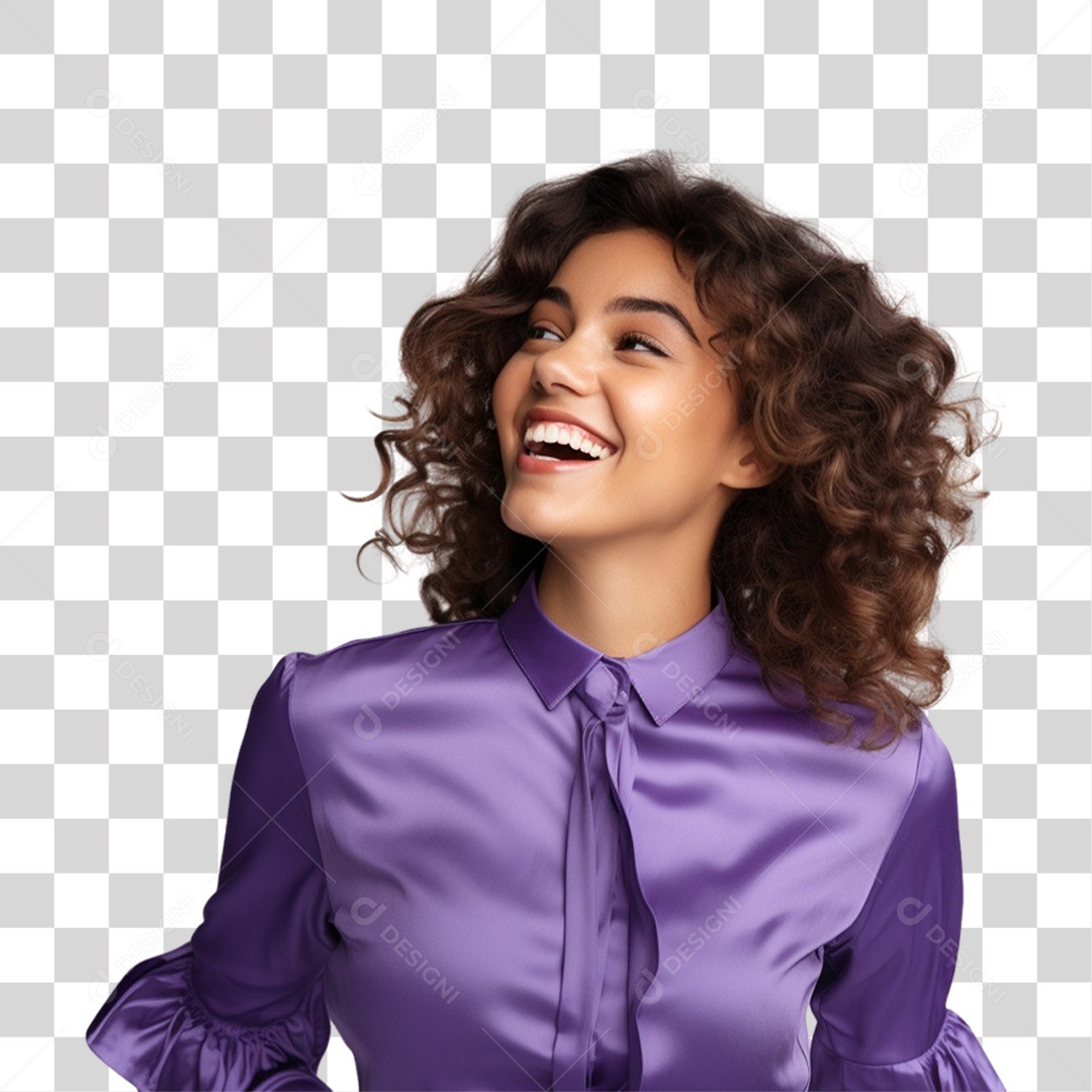 Mulher Feliz Comemorando o Dia Internacional da Mulher PNG Transparente