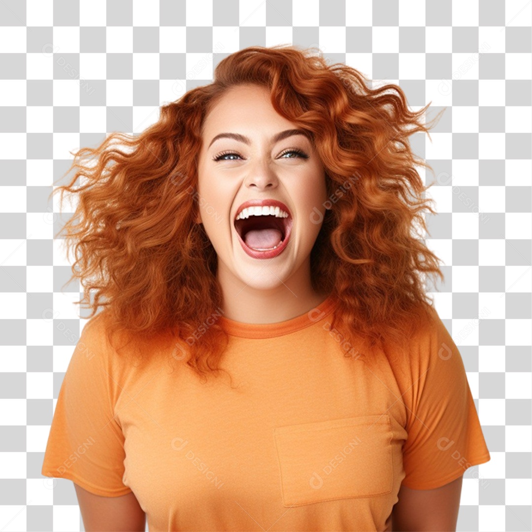 Mulher Feliz Comemorando o Dia Internacional da Mulher PNG Transparente