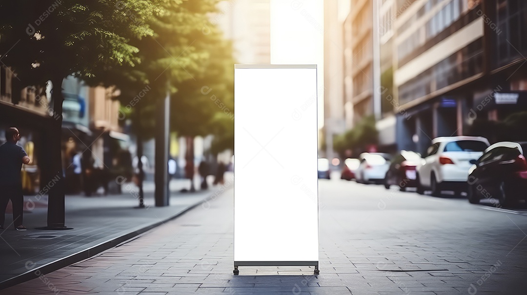 Maquete de banner rollup em branco