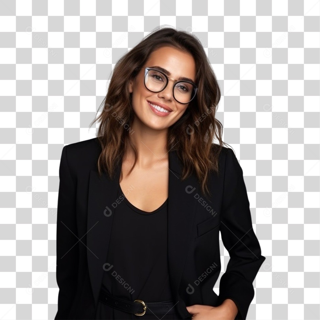 Mulher Feliz Comemorando o Dia Internacional da Mulher PNG Transparente