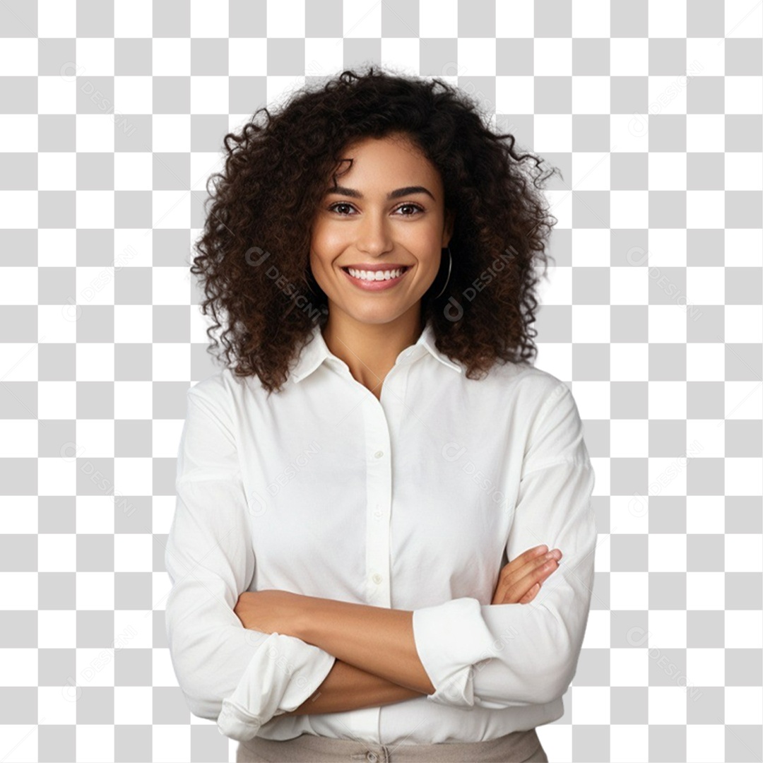 Mulher Feliz Comemorando o Dia Internacional da Mulher PNG Transparente