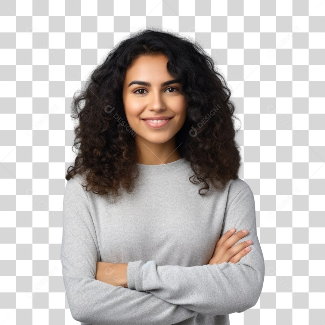 Mulher Feliz Comemorando o Dia Internacional da Mulher PNG Transparente