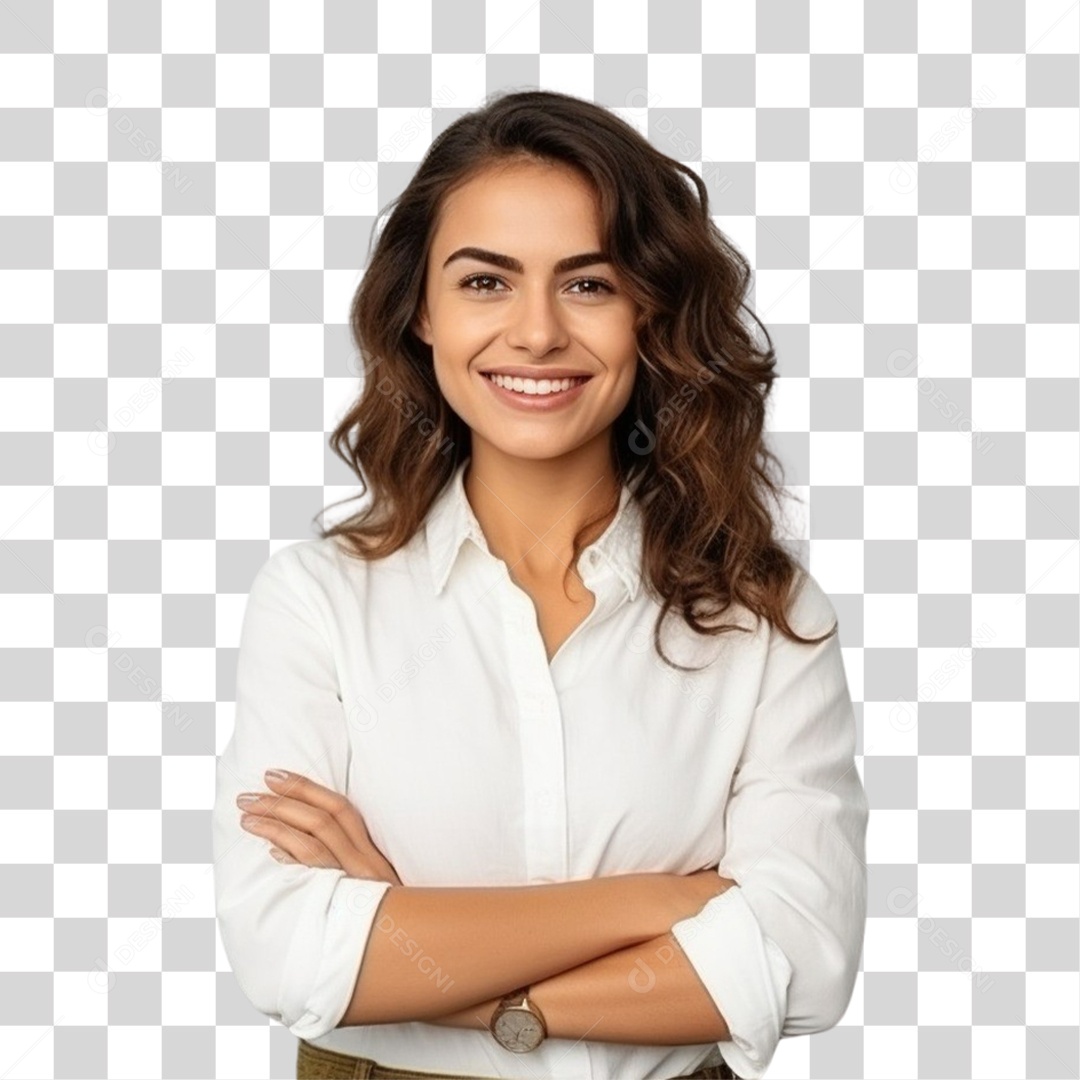 Mulher Feliz Comemorando o Dia Internacional da Mulher PNG Transparente