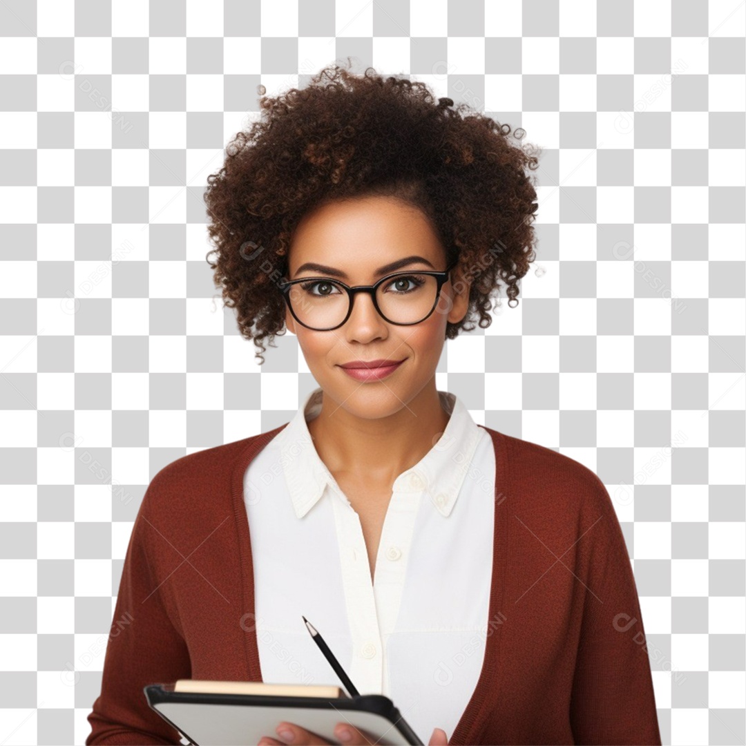 Mulher Feliz Comemorando o Dia Internacional da Mulher PNG Transparente