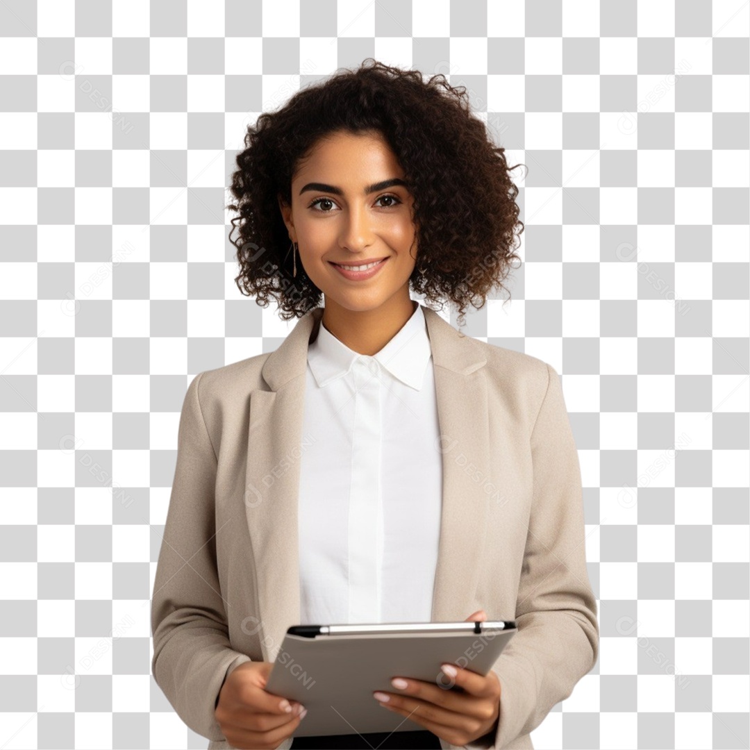 Mulher Feliz Comemorando o Dia Internacional da Mulher PNG Transparente