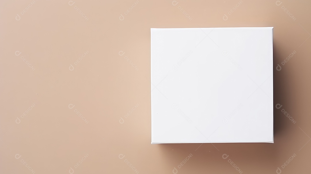 Maquete de caixa em fundo suave vista superior