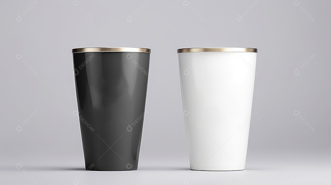 Mockup de caneca de vidro em fundo cinza
