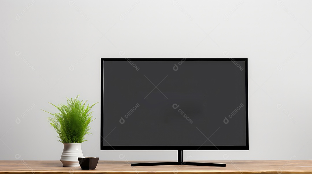 Maquete de tela de LED em branco sobre fundo branco