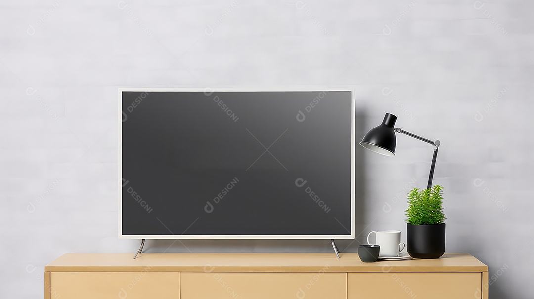 Maquete de tela de LED em branco sobre fundo branco