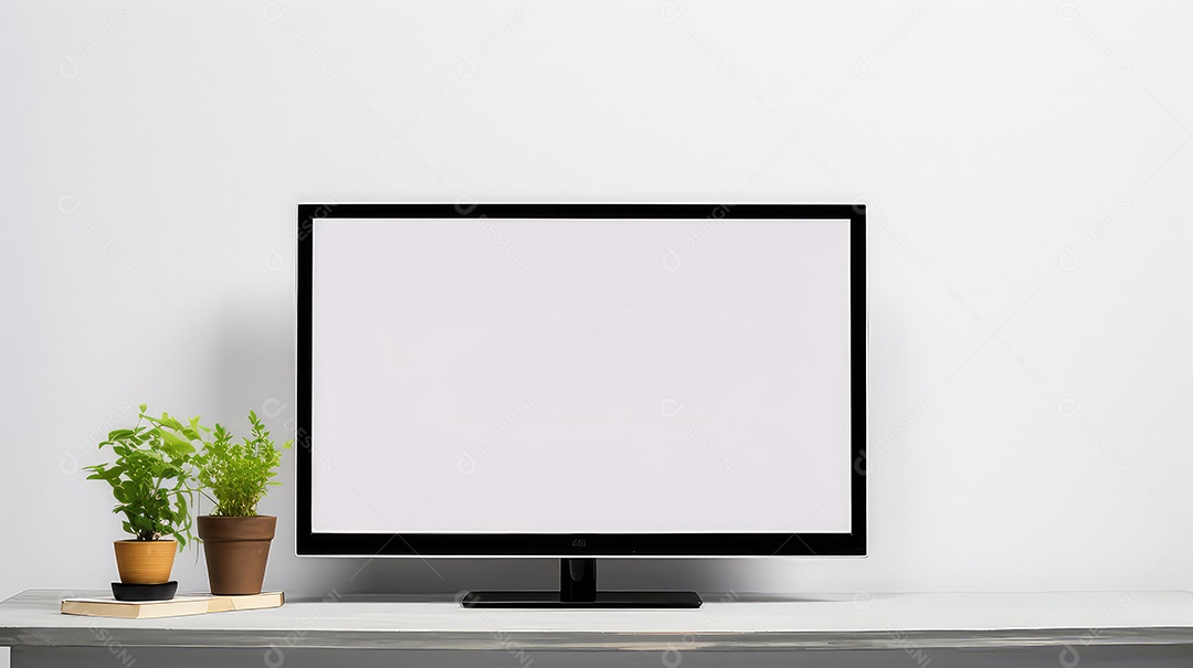 Maquete de tela de LED em branco sobre fundo branco