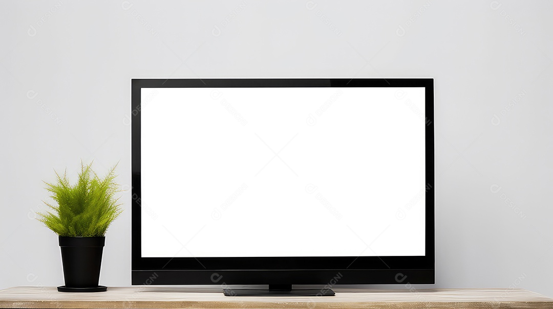 Maquete de tela de LED em branco sobre fundo branco