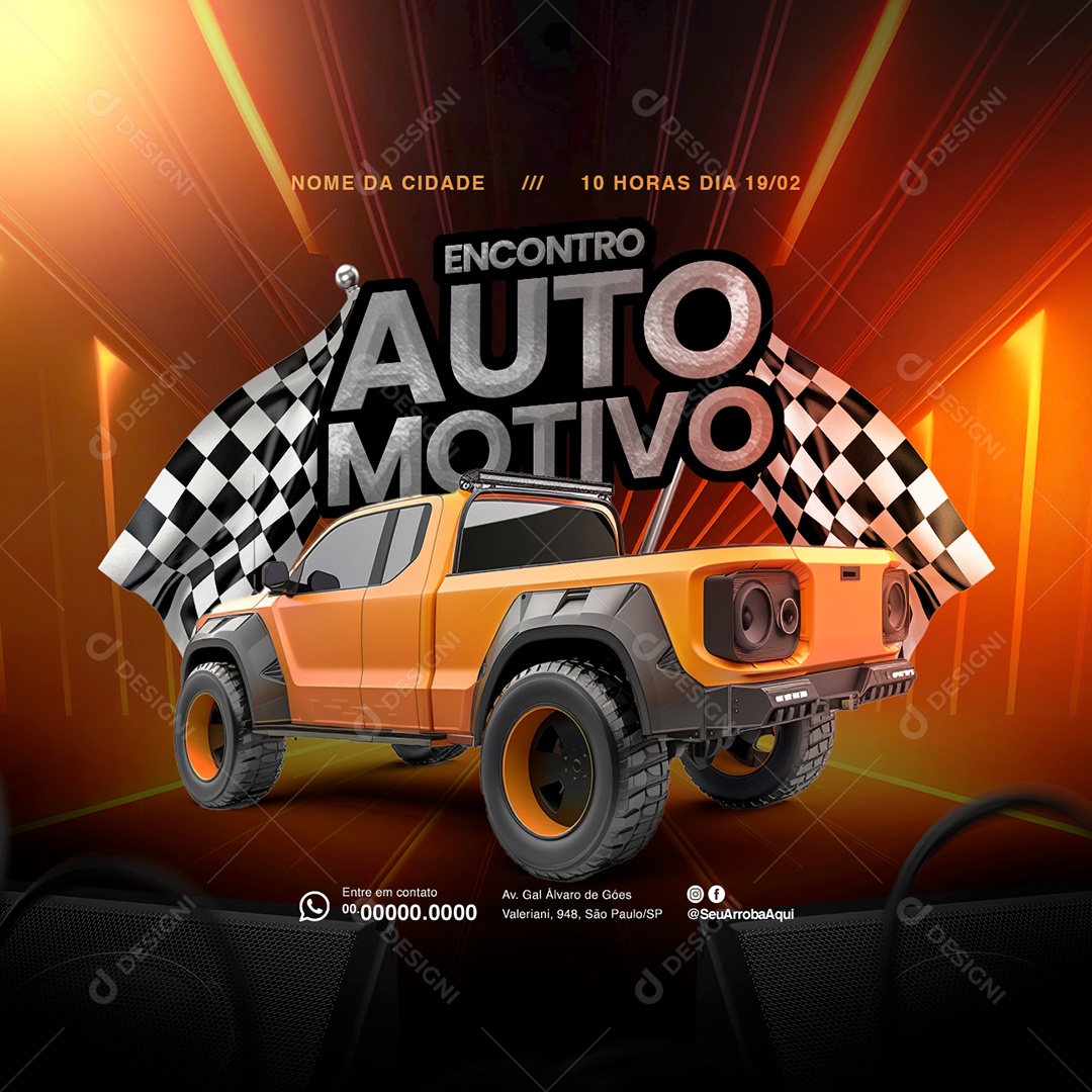 Som Automotivo Encontro Automotivo Social Media PSD Editável
