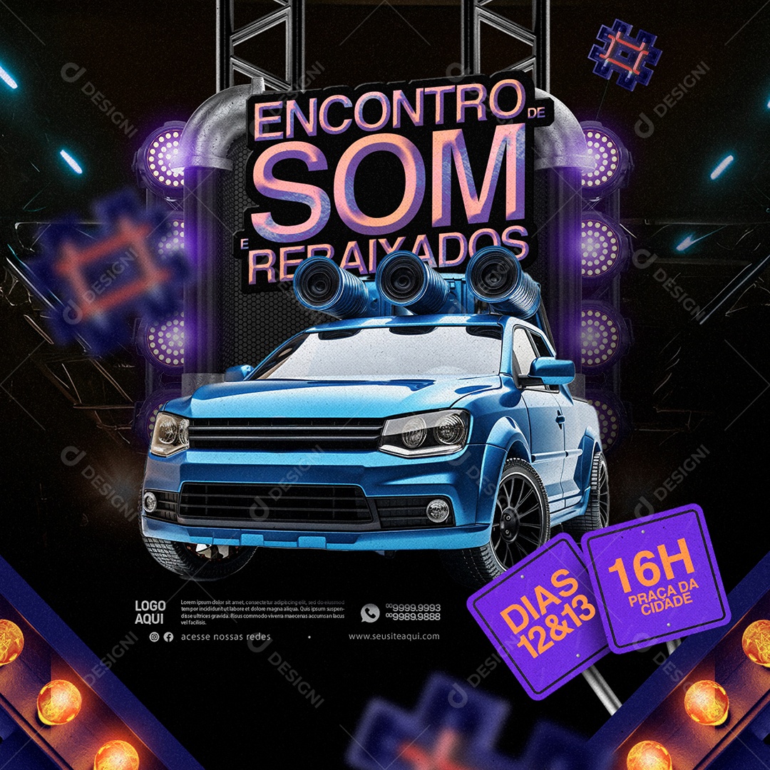 Som Automotivo Encontro Som Rebaixados Social Media PSD Editável