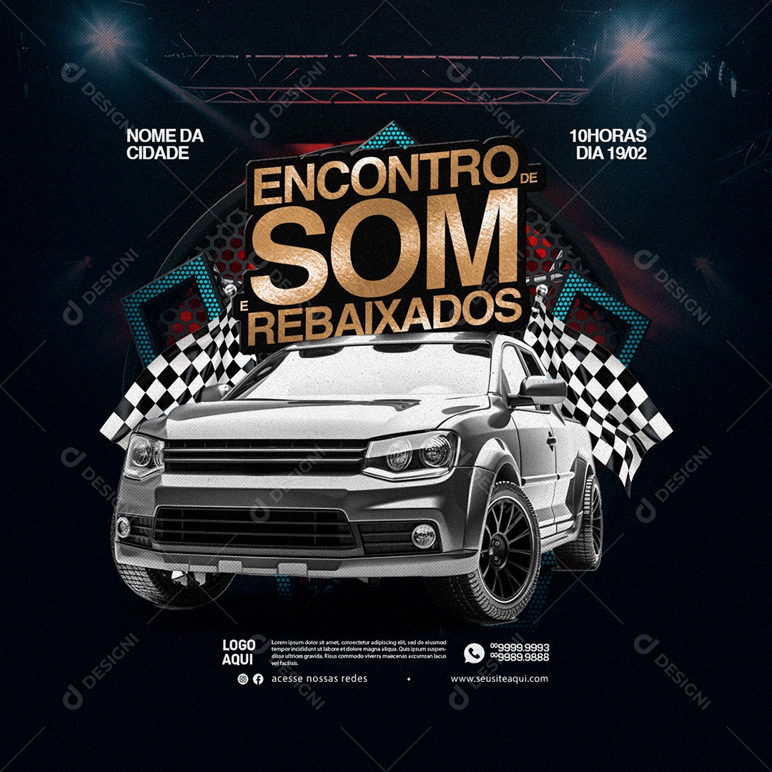 Som Automotivo Encontro Som Rebaixados Social Media PSD Editável