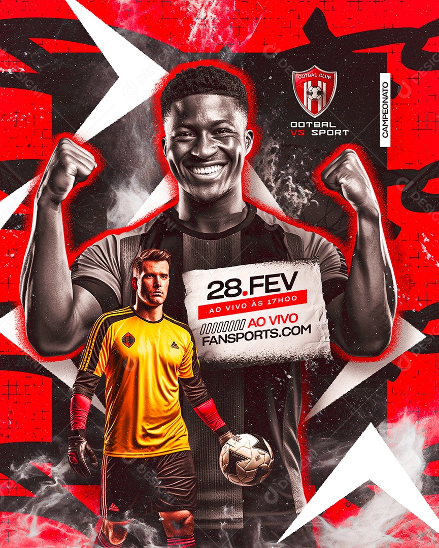 Campeonato Ootbal vs Sport Ao Vivo Fan Sports Social Media PSD Editável