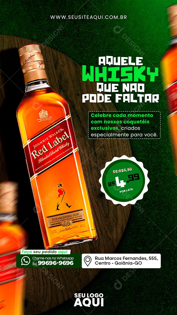 Story Aquele Whisky que não Pode Faltar Social Media PSD Editável