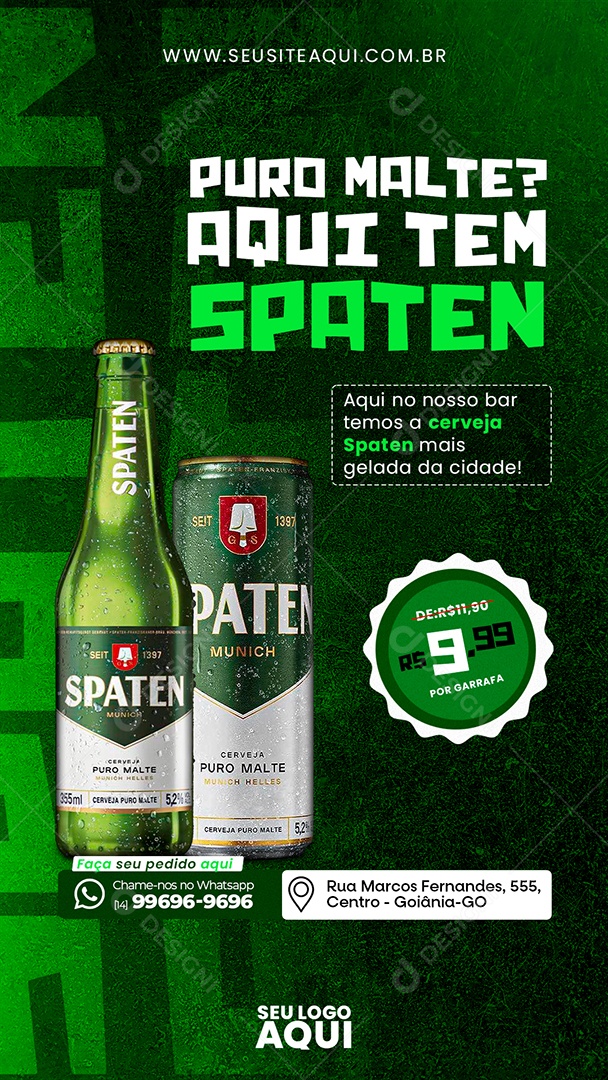 Story Puro Malte Aqui tem Spaten Social Media PSD Editável